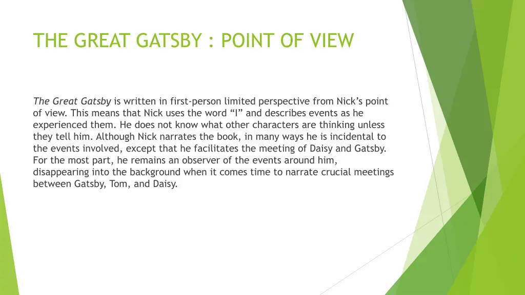 the great gatsby point of view