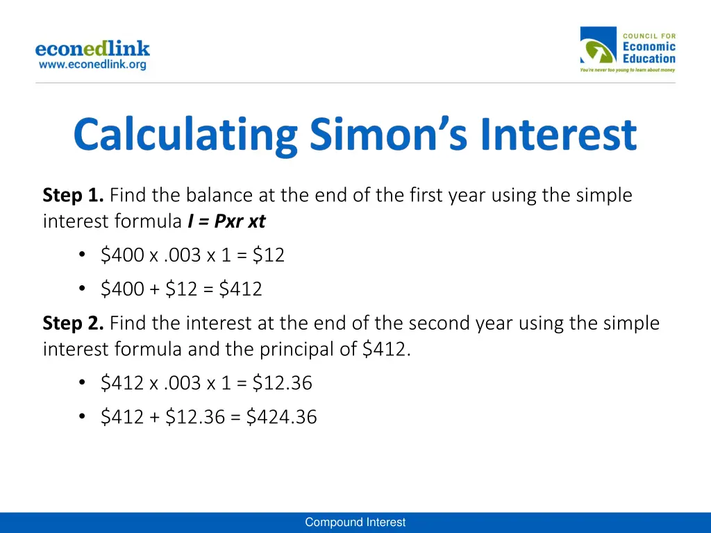 step 1 find the balance at the end of the first