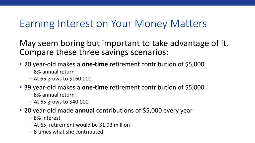 earning interest on your money matters