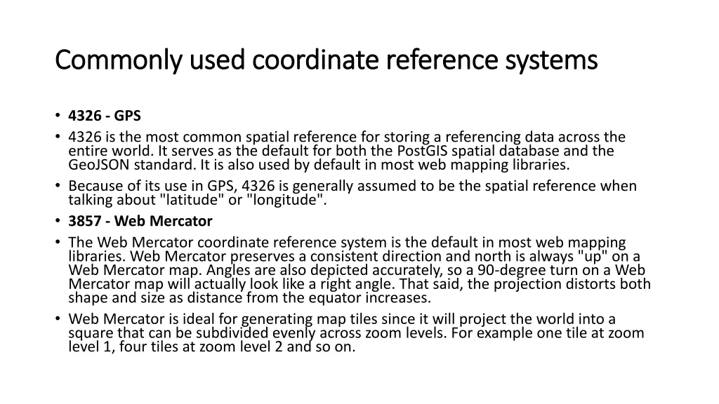 commonly used coordinate reference systems