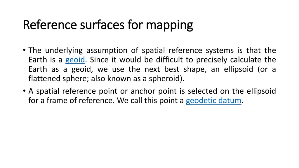 reference surfaces for mapping reference surfaces 1