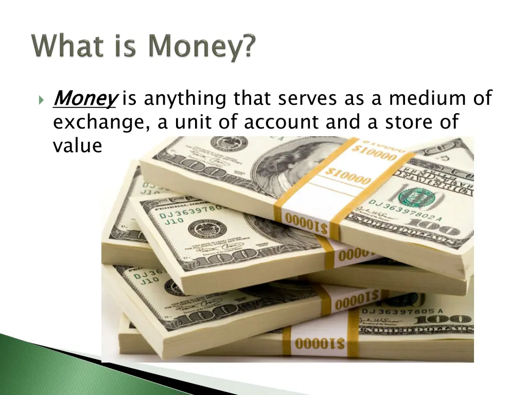 money exchange a unit of account and a store