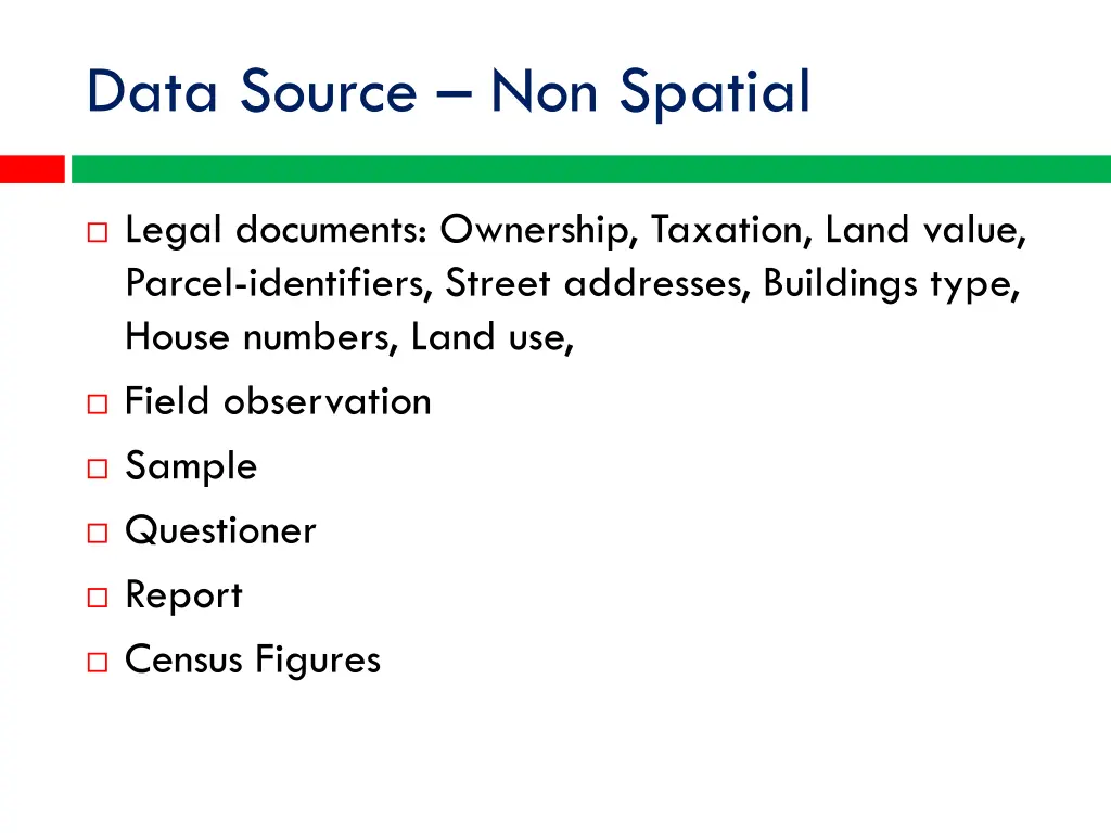 data source non spatial