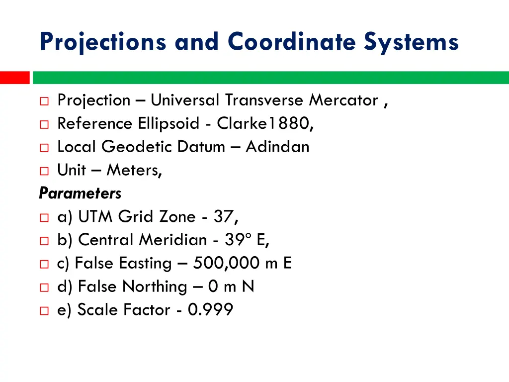 projections and coordinate systems