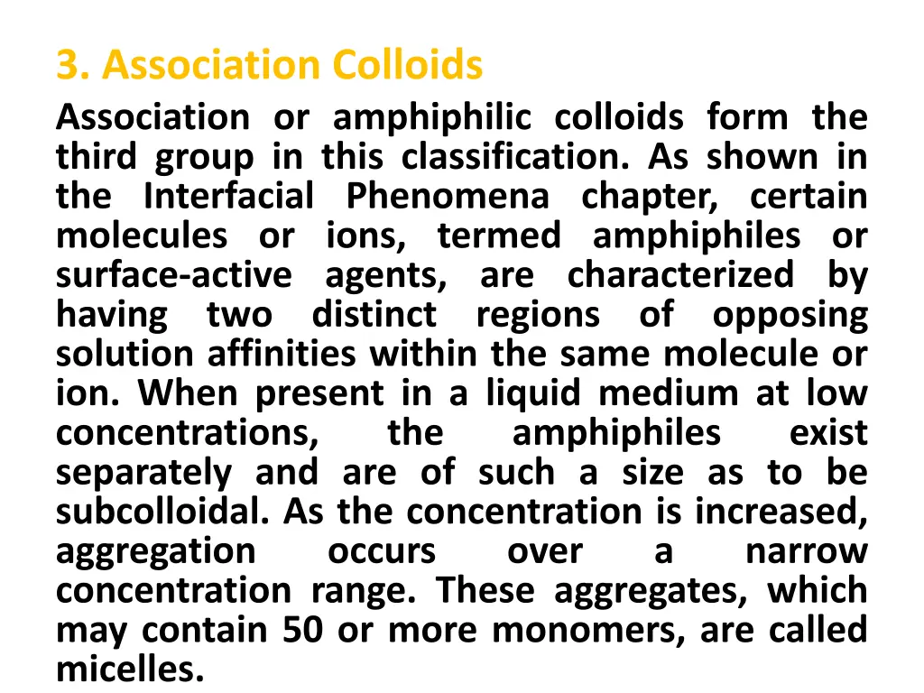 3 association colloids association or amphiphilic