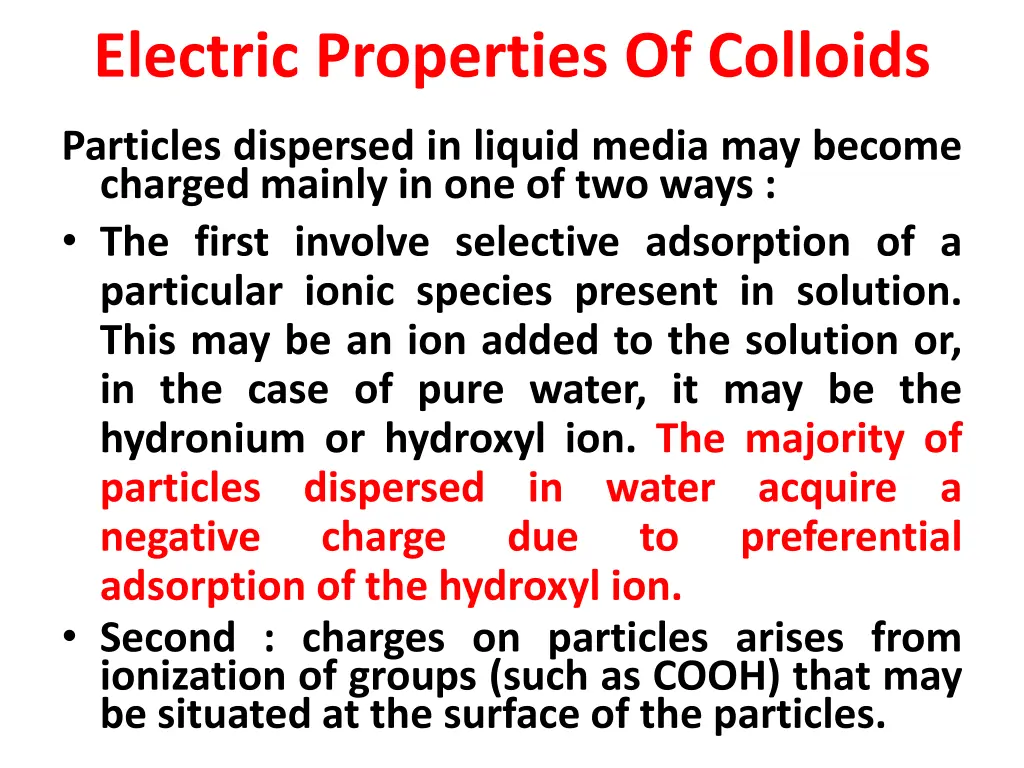 electric properties of colloids