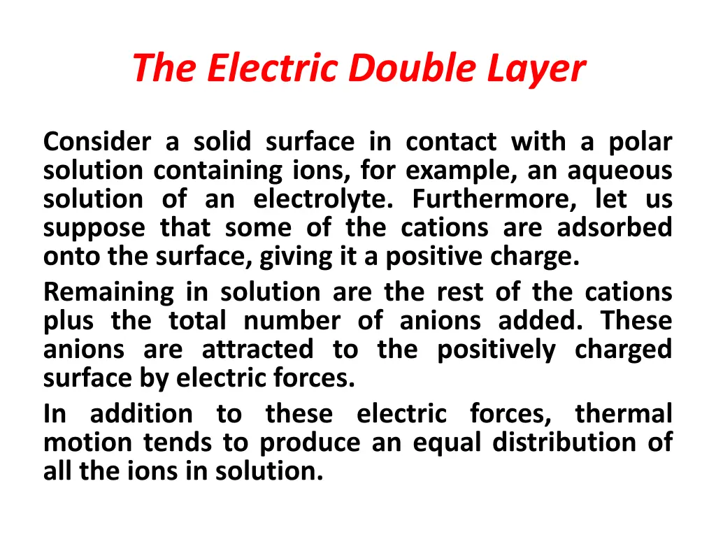 the electric double layer