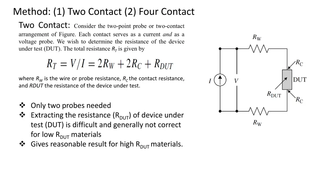 method 1 two contact 2 four contact two contact