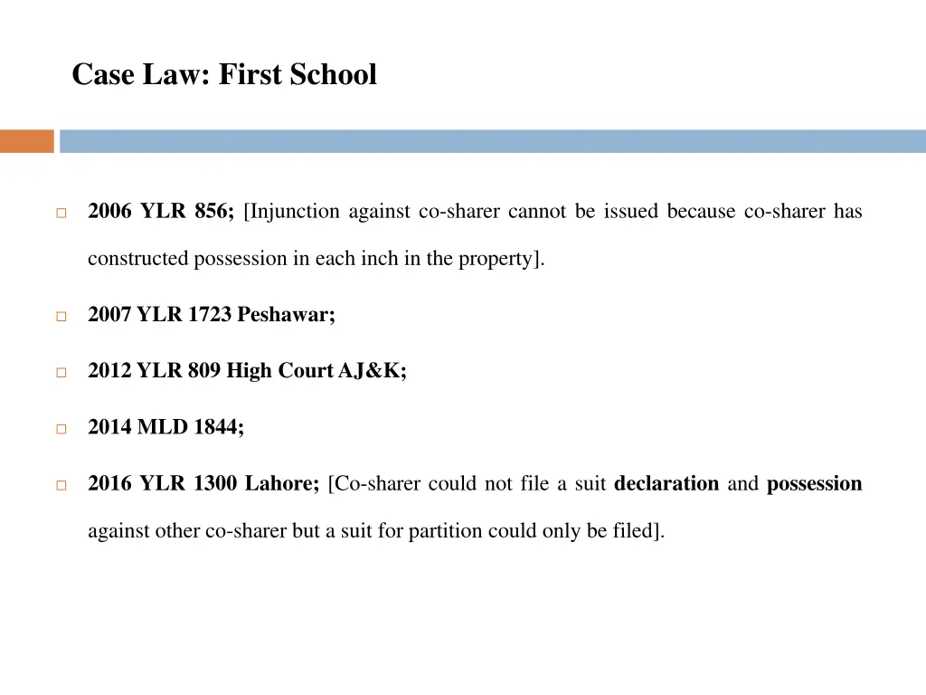 case law first school 2