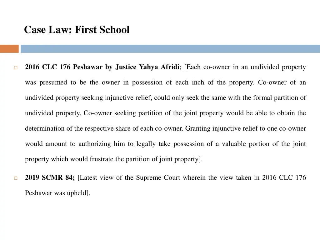 case law first school 3