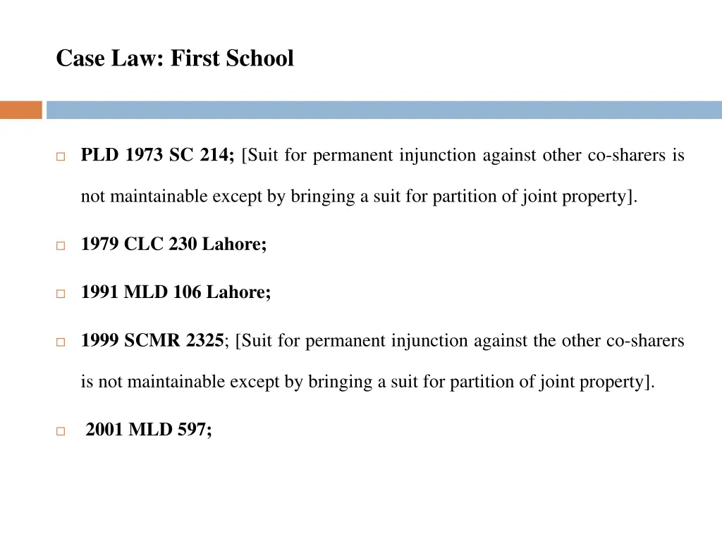 case law first school