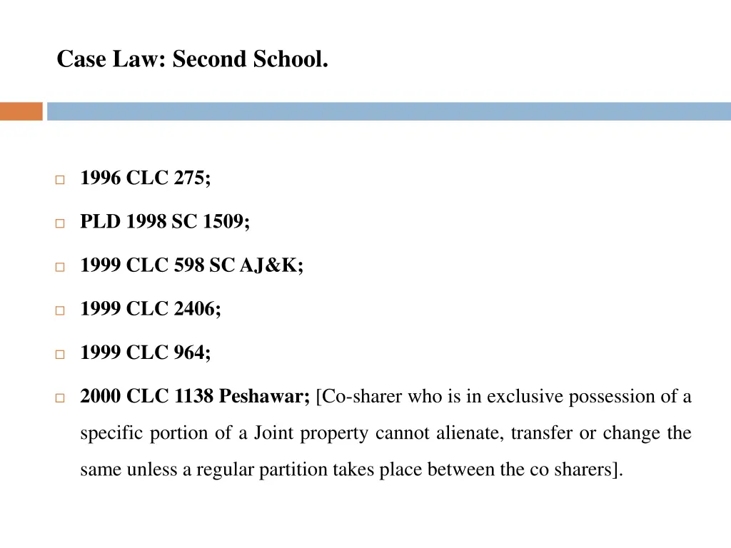 case law second school 2