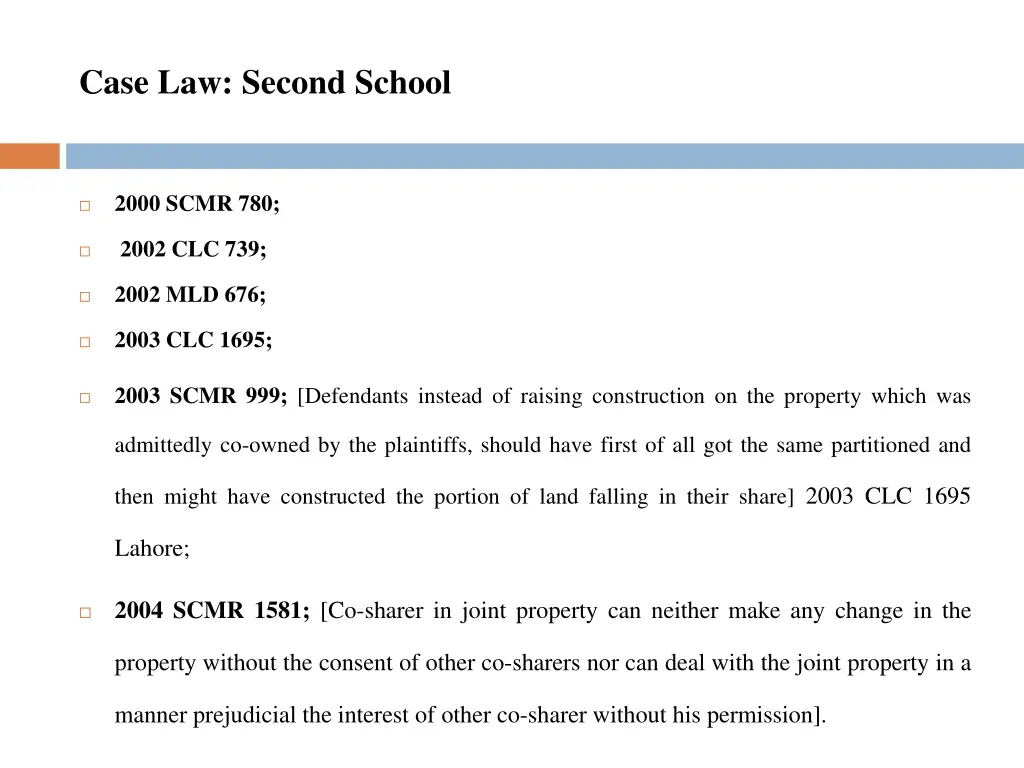 case law second school 3