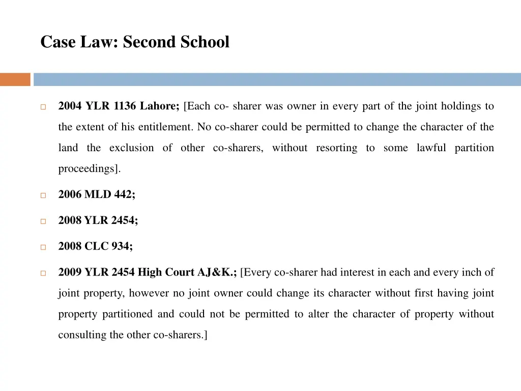 case law second school 4