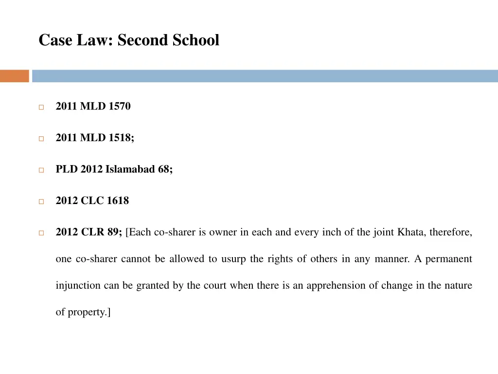 case law second school 5