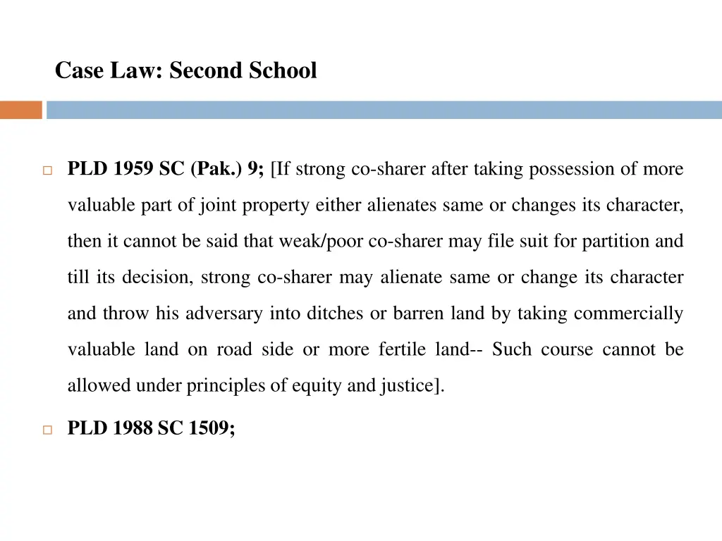 case law second school