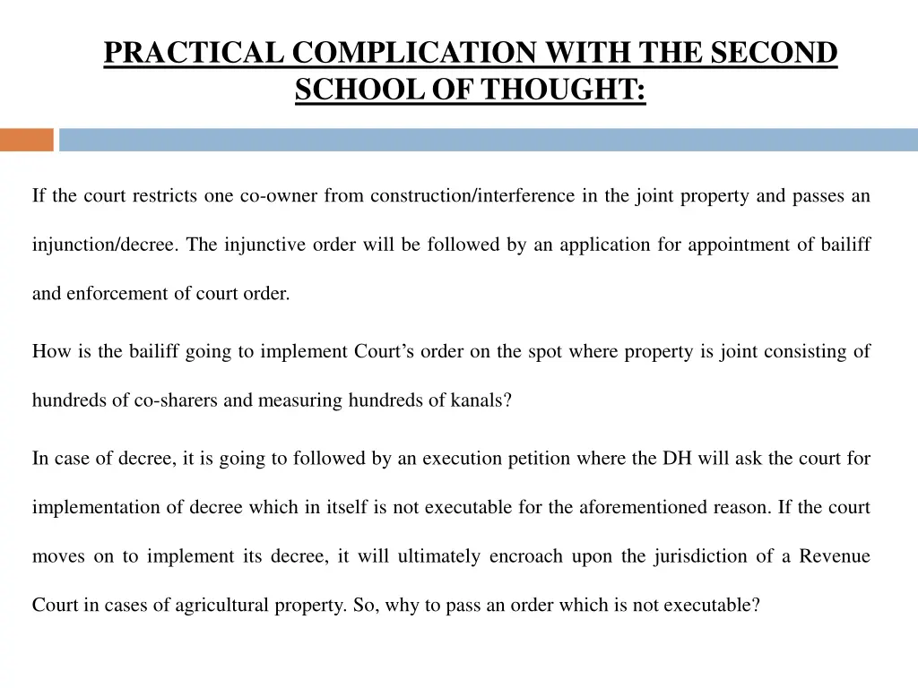 practical complication with the second school