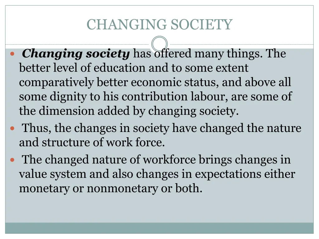 changing society