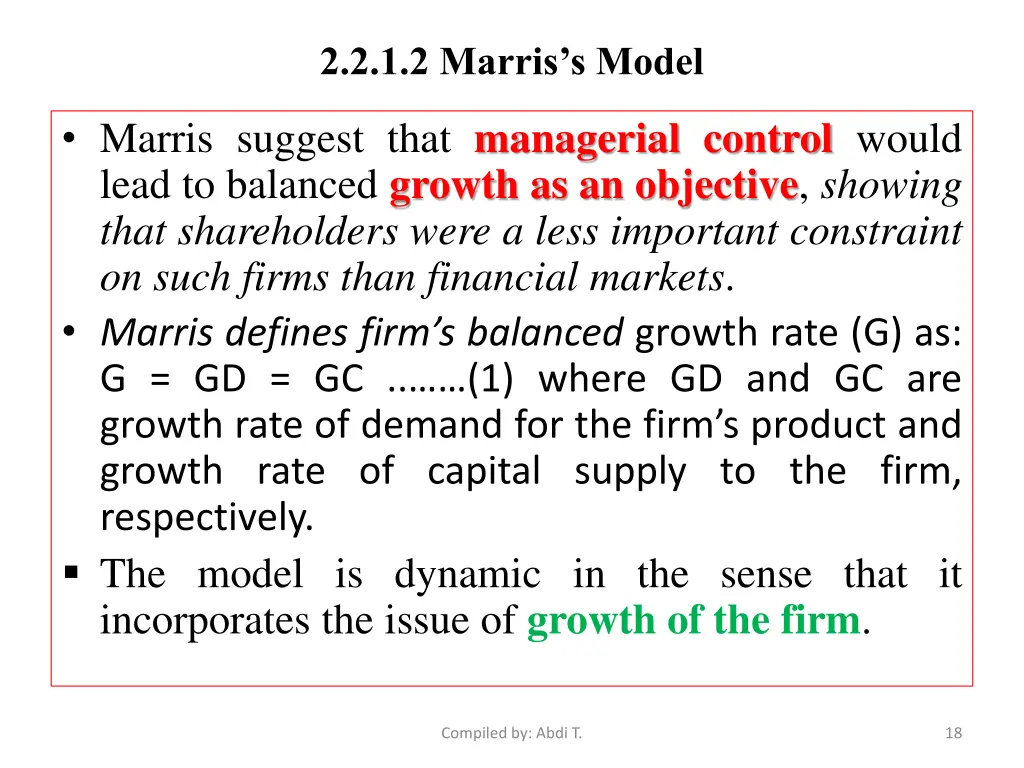 2 2 1 2 marris s model