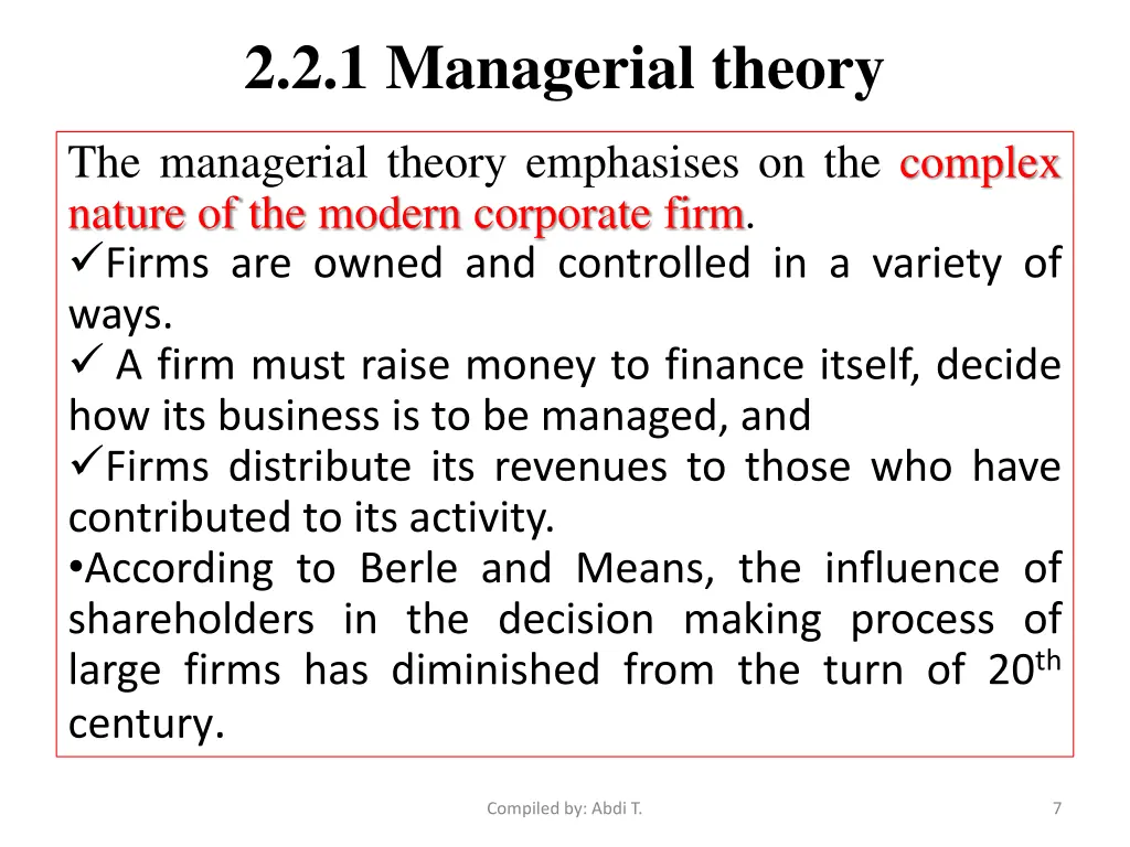 2 2 1 managerial theory