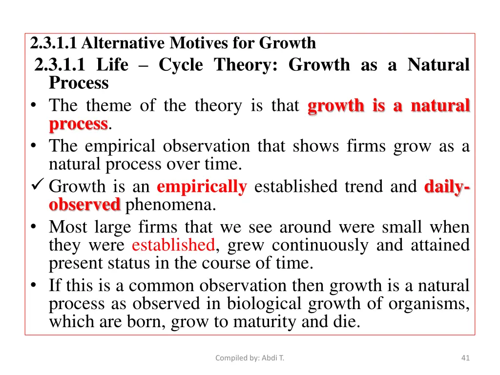 2 3 1 1 alternative motives for growth