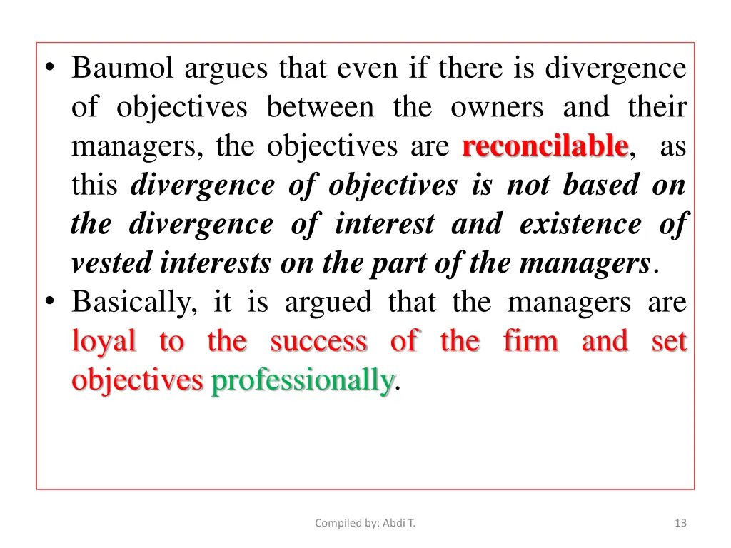 baumol argues that even if there is divergence