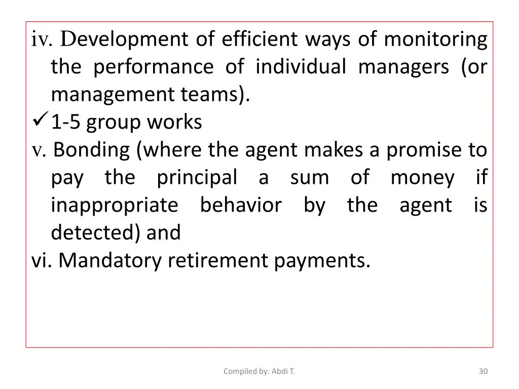 iv d evelopment of efficient ways of monitoring