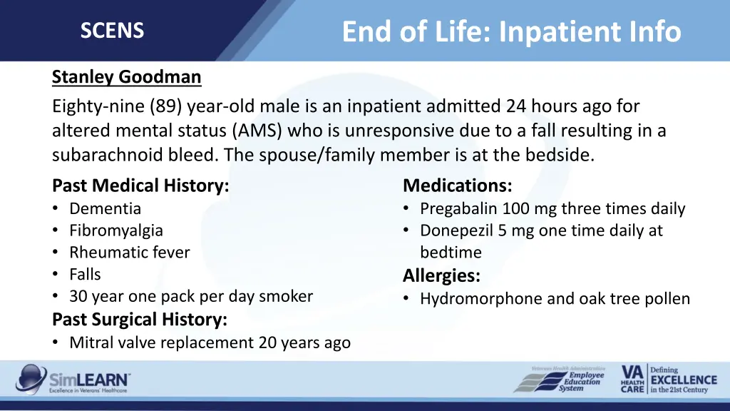 end of life inpatient info