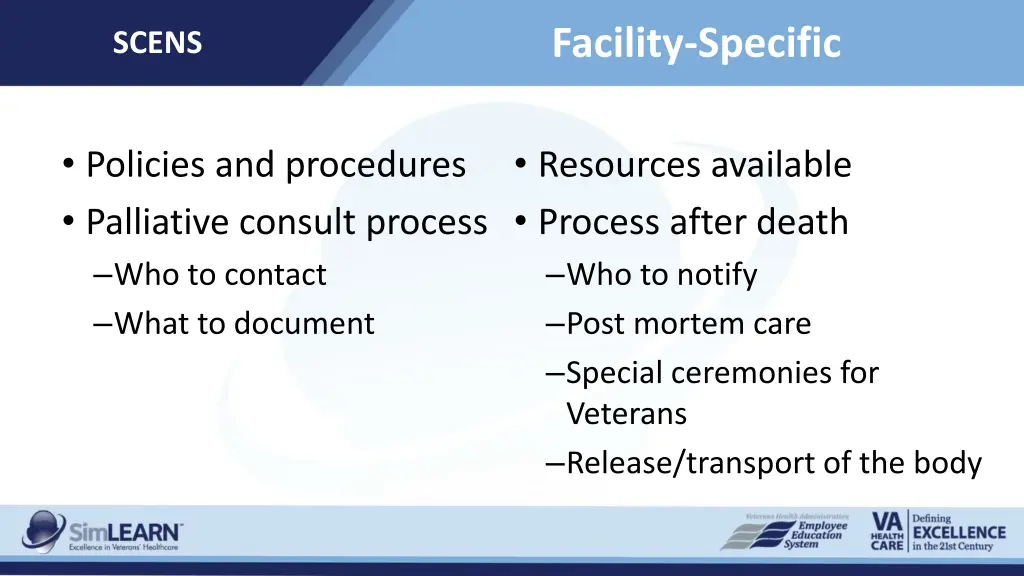 facility specific