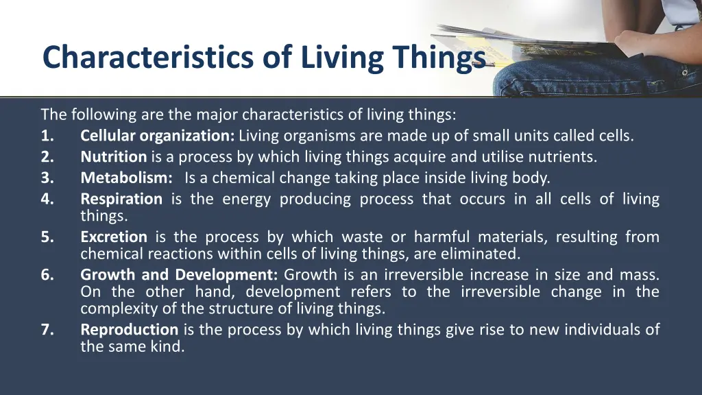 characteristics of living things