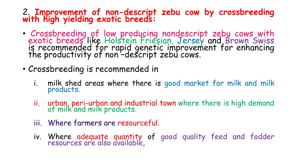 2 improvement of non descript zebu