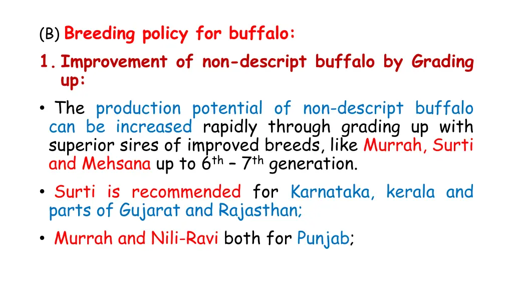 b breeding policy for buffalo 1 improvement