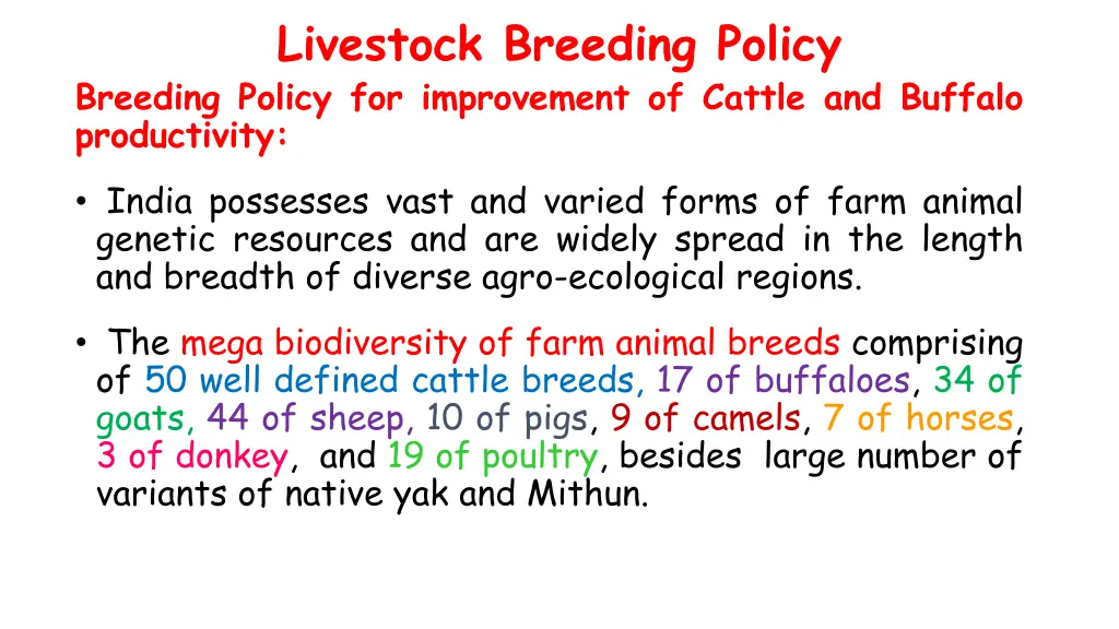 livestock breeding policy breeding policy