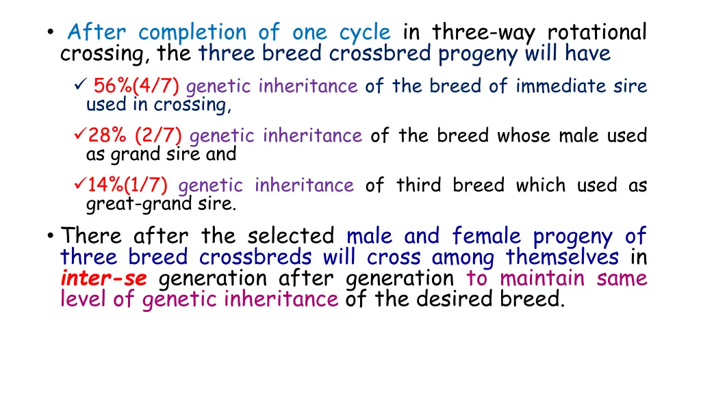 after completion of one cycle in three