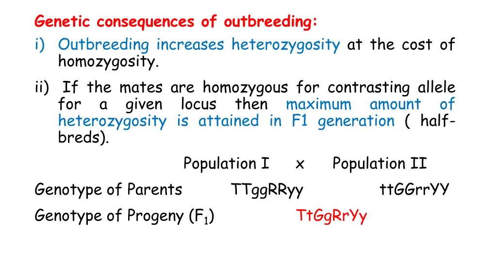 genetic consequences of outbreeding i outbreeding