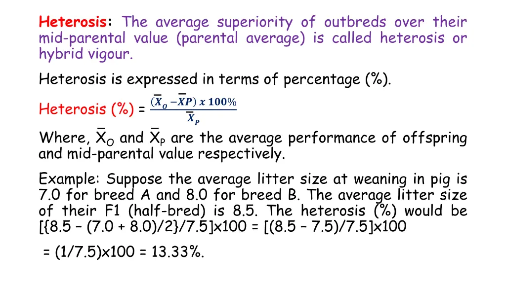 heterosis the average superiority of outbreds