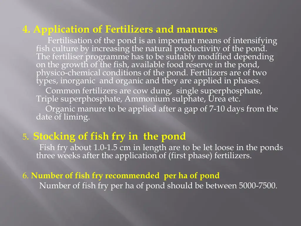 4 application of fertilizers and manures