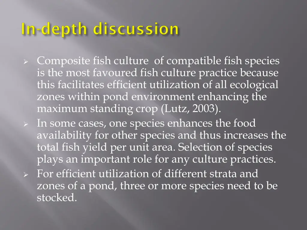 composite fish culture of compatible fish species