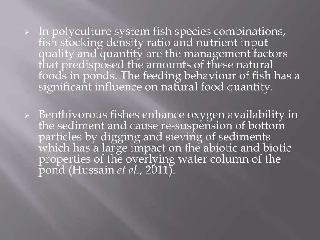 in polyculture system fish species combinations