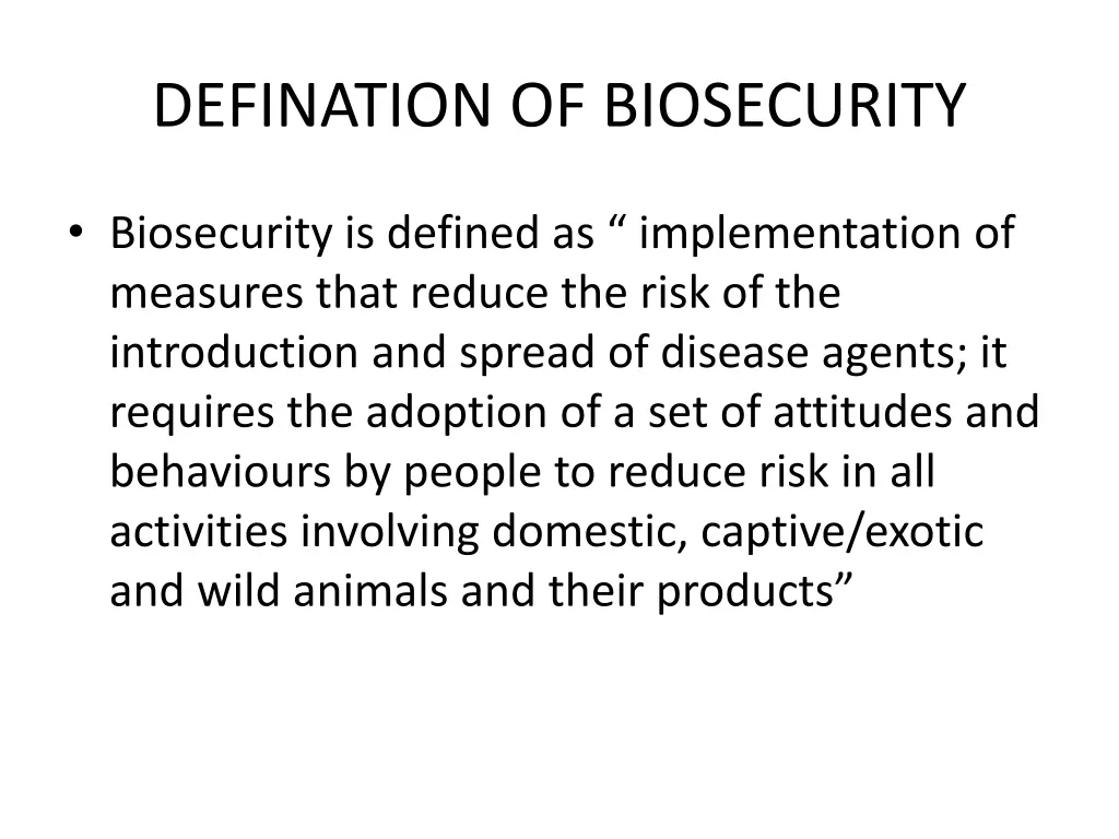 defination of biosecurity