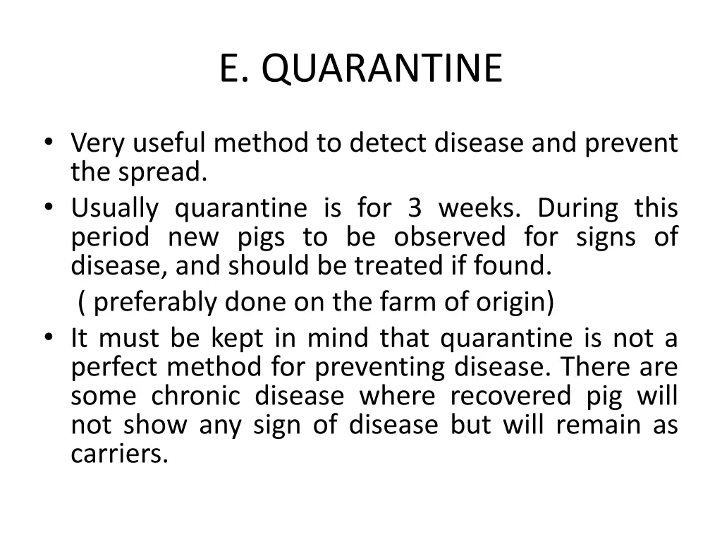 e quarantine