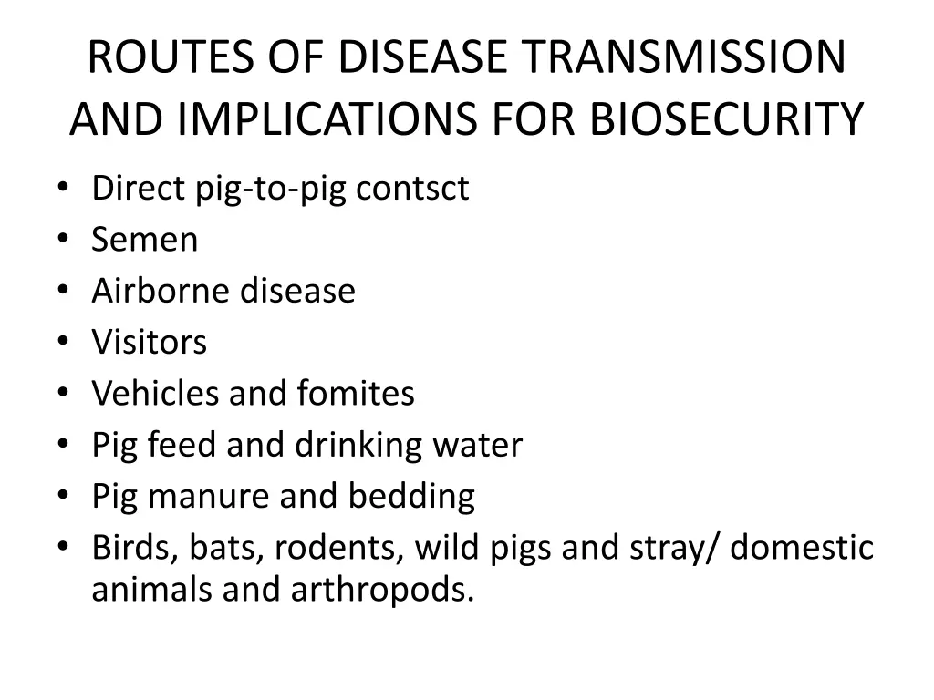 routes of disease transmission and implications