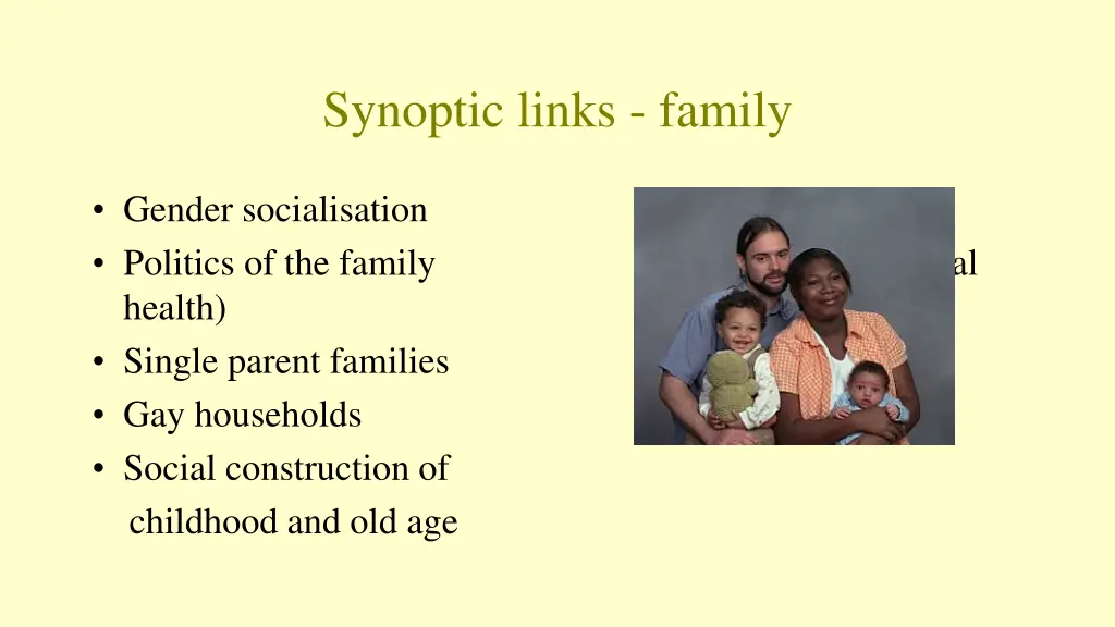 synoptic links family