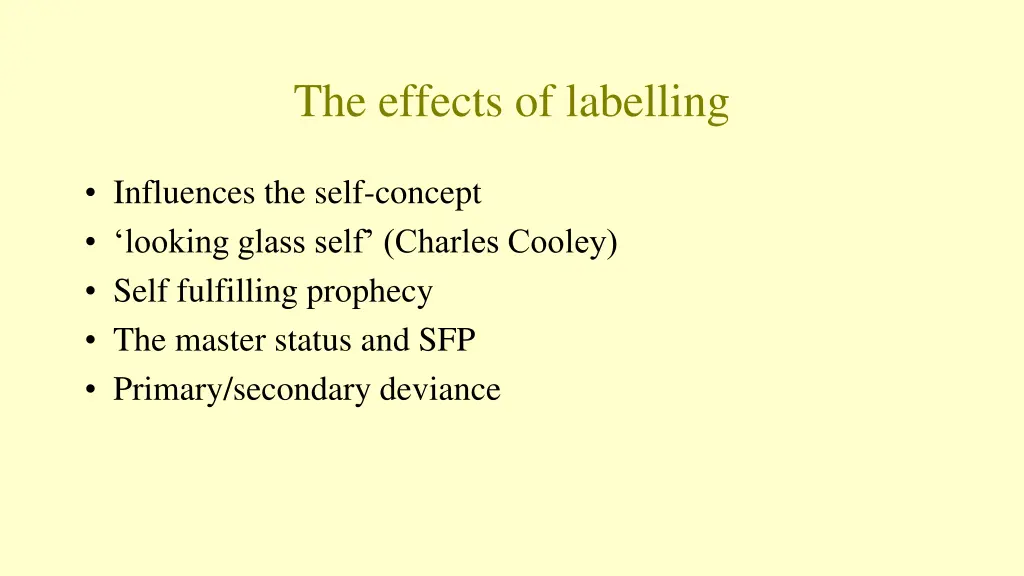 the effects of labelling