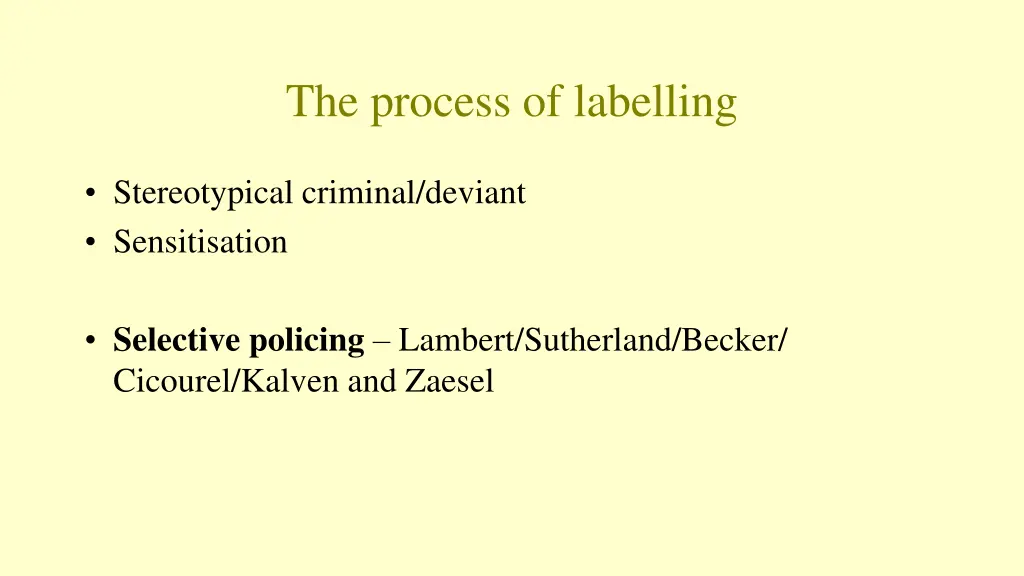 the process of labelling