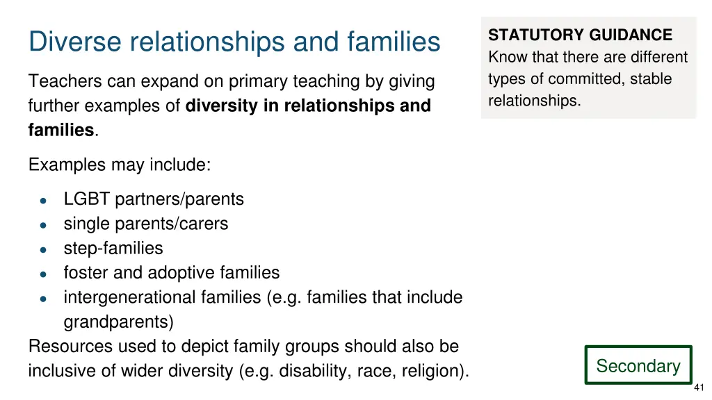 diverse relationships and families