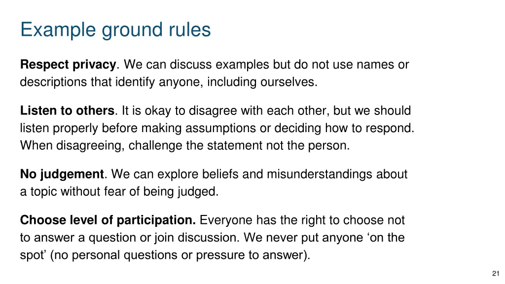 example ground rules