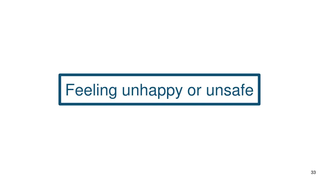 feeling unhappy or unsafe