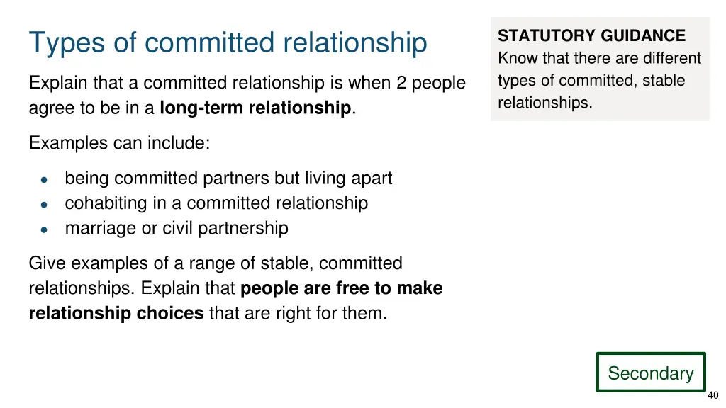 types of committed relationship