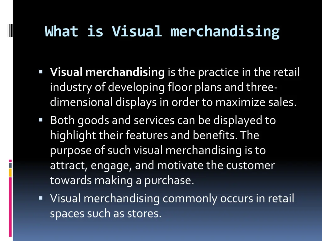 what is visual merchandising